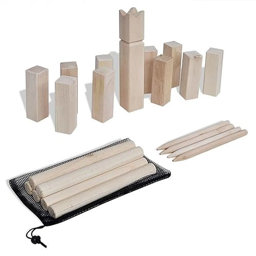 Brokky Wooden Kubb Game Set-Kubb Game Set - Hardwood Viking Games -KUBB Throwing Outdoor Games