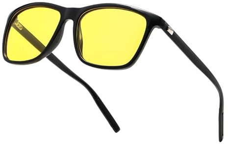 D Lolylad Nachtfahrbrille für Herren und Damen, Nachtsichtbrille für Autofahrer, Polarisiert Gelb Sonnenbrille für Frauen und Männer