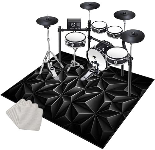 KQIEJUY Tapis pour Batterie Acoustique Electronique Professionnel Antidérapant 230 x 180 cm Tapis Insonorisé pour Batterie et Instruments de Musique