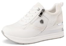 QUEEN HELENA Zapatillas de deporte altas Zapatillas de cuña Casual Mujer X32-23, Color blanco., 38 EU