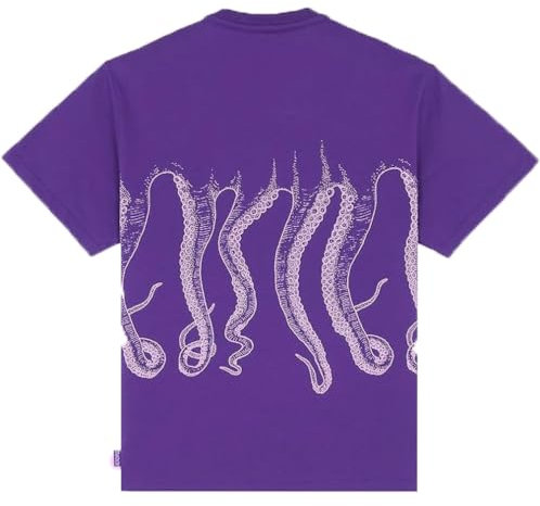 Octopus Brand T-Shirt Outline Logo Tee Maglia Uomo Milano Originale (IT, Testo, XS, Regular, Regular, Purple)