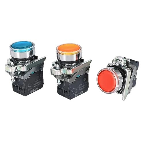 1 pz XB4BW34B1C 33B1C pulsante rotondo a testa piatta con luce start stop normalmente aperto normalmente chiuso interruttore auto-reset(Green,2NO_380V)