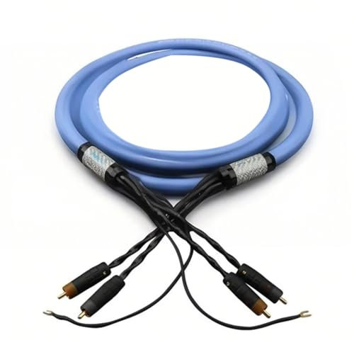 BAHJKASD Cavo di prolunga ad alte prestazioni HiFi placcato argento con cavo di registrazione sonoro oro placcato fonografo con filo di terra