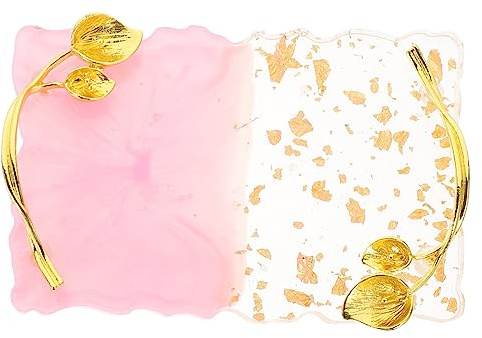 DEARMAMY Harzpalette für Nagelkunst Rosa Kratzfest und Leicht zu Reinigen zum Getrennten Mischen von Pigmenten und Lippenstiften für Maniküre und Kosmetik