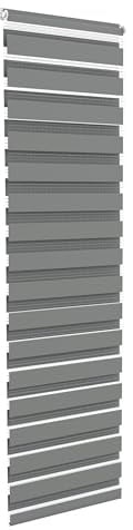 Aufun Doppelrollo Klemmfix ohne Bohren 60 x 220 cm (B x L) Klemmrollo Sonnenschutzrollo Fensterrollo mit Kettenzug für Fenster & Türen, Zebrarollo Seitenzugrollo Moderner Sichtschutz, Grau