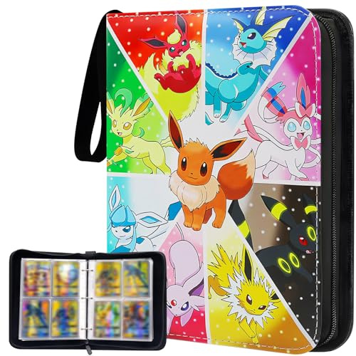 4 Pocket Card Binder, 400 Pockets Trading Card Binder, Collection Zip Binder, PU Leather Card Guardian Binder, Gifts for Birthday Christmas