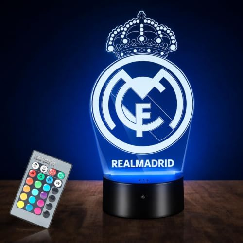HooJtny Madrid Lampe, Nachtlicht für Kinder, 16 Farben, USB, wiederaufladbar, Deko für Kinderzimmer, Jungen, Geschenk für Fans, Jungen, Kinder