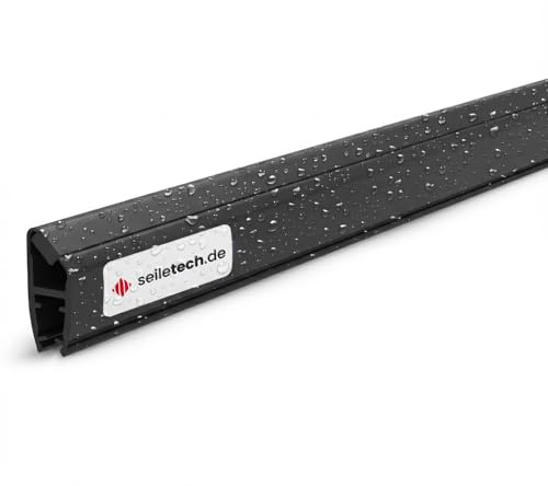 Seiletech.de Magnetdichtung UM01 – 2m – Dichtung für 4mm 5mm 6mm Glastür – Schwạrz – Wasserabweisprofil – Duschabdichtung – Duschwand – mit Gummilippe – Schwallschutz – Duschdichtung