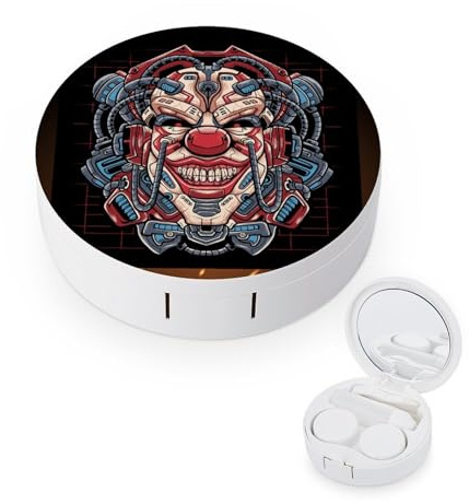 fkgvwo Contact Lens Case Skull Blue Red Contact Lens Holder Box Container Soak Storage Kit