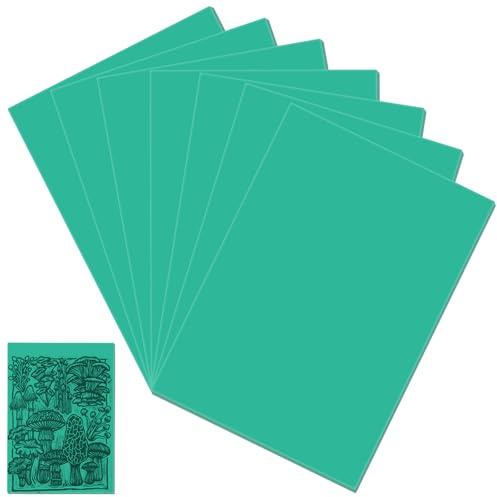6 Pcs A6 Lino Sheets, Soft-Cut Lino Printing Sheets for Printmaking, Crisp Lines PVC Linoleum Blocks for Printmaking Beginners, Hobby Learners and School Craft Projects