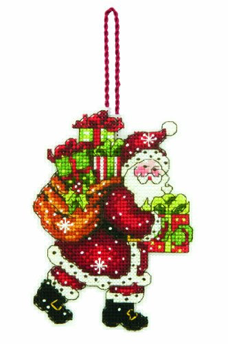 Dimensions 63764 Counted X Stitch-Santa with Bag, White