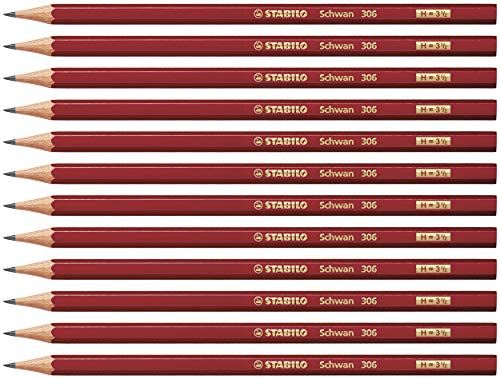 STABILO - Bleistift - Schwan in rot - Härtegrad H - 12er Pack