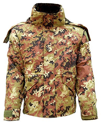 ALGI Parka Militare Vegetato Nylon con Interna Staccabile in Pile (M)