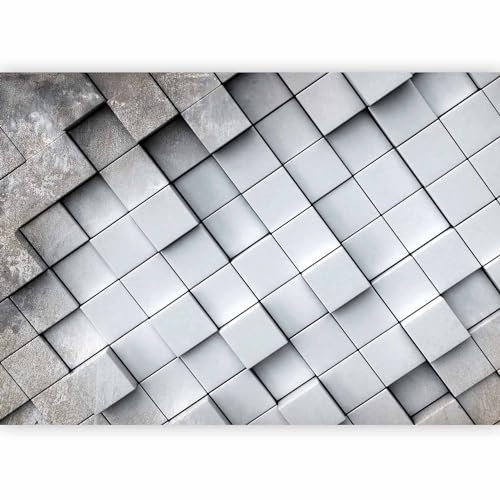 murando - Fototapete Vlies grau optische Täuschung, 400x280 cm, Wohnzimmer | Full HD Druck, 3D-Effekt, lichtbeständige Farben, ideal fürs Wohn- oder Schlafzimmer, schnelle Montage, lichtbeständig, edel