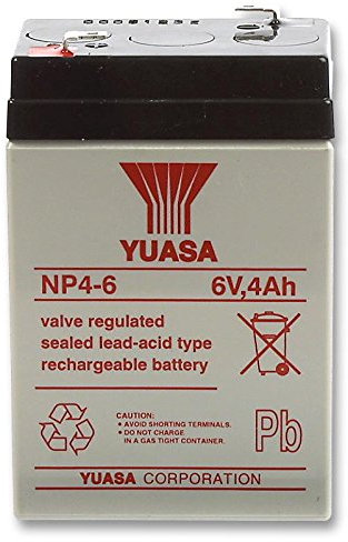 YUASA NP4-6 BATTERY LEAD-ACID 6V 4AH [1] Pro-Series (Epitome Verified)