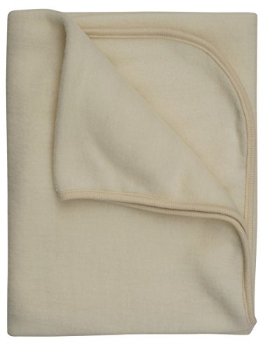Cosilana, Kinder/Baby Decke Fleece, 80x100 cm, 60% Wolle (kbT), 40% Baumwolle (KBA) (80x100, Natur)