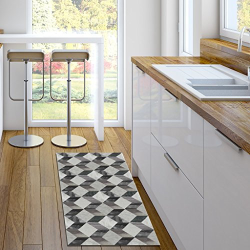 Vilber Gran Chef Cubik Alfombra, Vinilo, Negro, 50x120x0.2cm