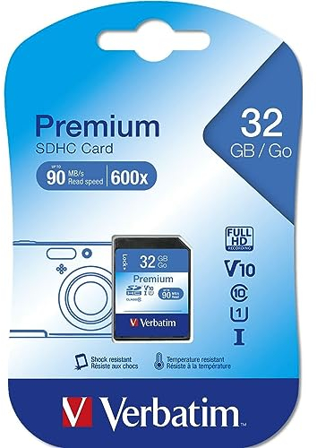 Verbatim Securedigital SDHC Class10 Speicherkarte, 32GB Schwarz