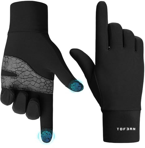 Tofern Herren Damen Thermo Handschuhe Touchscreen Handschuhfutter Outdoor | Sporthandschuhe Winter Warme Fahrradhandschuhe Winddichte Laufhandschuhe Anti-Rutsch Full Finger für Ski, Radfahren, Wandern
