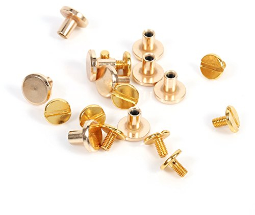 Nieten für Gürtel, 10 Sätze Solide Messingknöpfe Bolzenschraube Stud Nagel Screwback Nieten Leathercraft Studs Gürtel Strap Tasche 5mm, 6.5mm, 8mm Optional(8mm)
