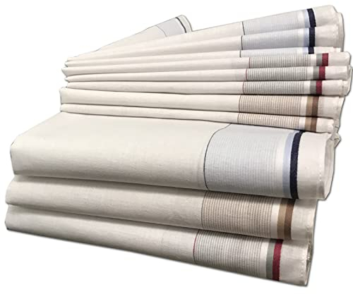 JEMIDI Stofftaschentücher Herren und Damen Baumwolle 12er Pack Stoff Taschentücher 100% Baumwolle Herrentaschentücher Stofftaschentuch in unterschiedlichen Designs, Design 4, 40cm x 40cm