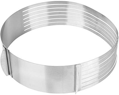 Stampo Torte Anello Tagliatorte Regolabile Acciaio Inox Utensile Cottura ad Anello Lisce Rivestimento Antiaderente Regolabile 24 – 30 cm Realizzare Torte Diverse Dimensioni