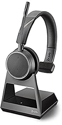 Plantronics – Voyager 4210 Office Headset (Poly) – Mono Bluetooth-Kopfhörer mit Bügel-Mikrofon, Noise-Cancelling & Ladestation – Anschluss an Mobil- & Festnetztelefon - Teams, Zoom & mehr