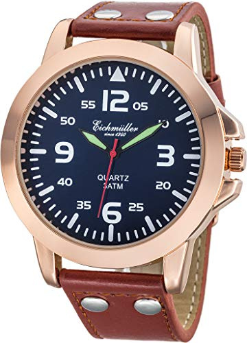 Eichmüller Herrenuhr mit Lederband 45 mm