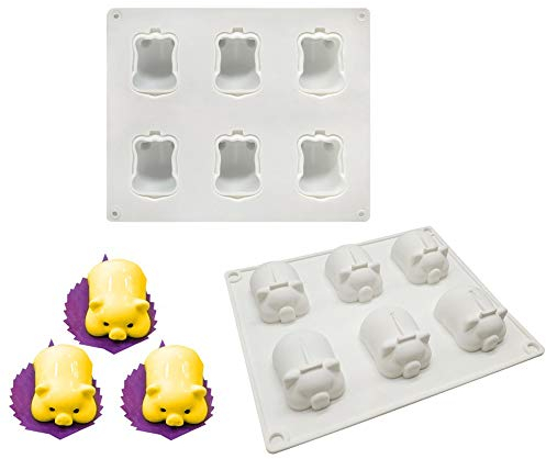 DUBENS 6 hohlraum 3D Schwein Mousse Kuchen Backform Nette Piggy Silikon Form für Französisch Dessert Seife Lotion Bar Gips Schokolade Candy Mould Cupcake Butter Ice Cube Tray