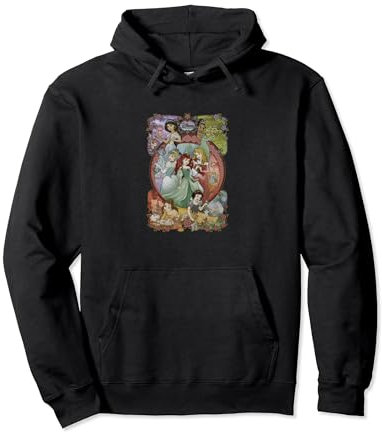 Disney Princess Group Shot Stained Glass Background Sweat à Capuche