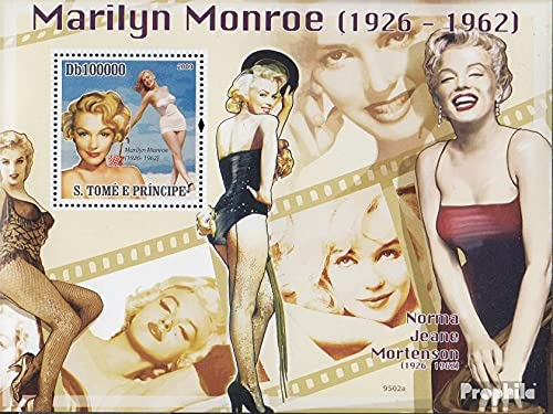 Prophila Collection Sao Tome e Principe Block728 (kompl.Ausg.) postfrisch ** MNH 2009 Marilyn Monroe (Briefmarken für Sammler) Prominente/Film/Theater/Radio