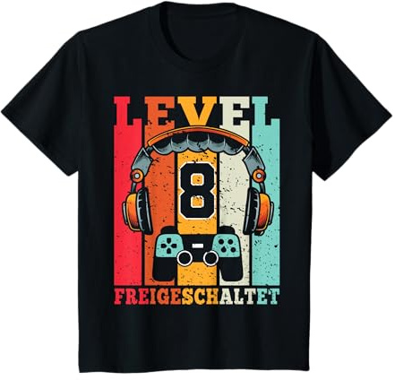 Level 8 Jahre Geburtstagsshirt Junge Gamer 8. Geburtstag T-Shirt