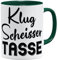 OM3® witzige Klugscheisser Tasse für alle Besserwisser | Keramik Becher | 11oz 325ml | Beidseitig Bedruckt | Grün