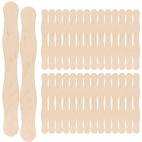 Amosfun 50PCS Popsicle Sticks Natural Wood Craft Sticks Ice Cream Sticks Wooden Fan Handles for DIY Crafting Supplies