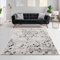 hochwertiger Designer Teppich Antea — Moderne Kurzflor Teppiche — Zimmerteppich im Vintage Design — (80x150cm, Blumen schwarz)
