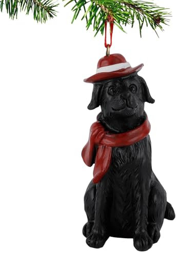 Black Labrador Retriever Dog Christmas Ornament, Dog Keepsake Christmas Ornament, Cute Black Lab Hanging Figurines for Christmas Tree Decoration, Dog Lover Gifts