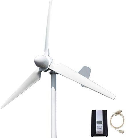 Genway 3000W Horizontale Windturbine 48V 96V Windgenerator Horizontaler Windkraftanlage Windmühle Hight Efficient Windkraft mit MPPT Hybrid Laderegler