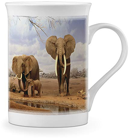 Beautiful Elephants Lovely Novelty Gift Fine Bone China Mug