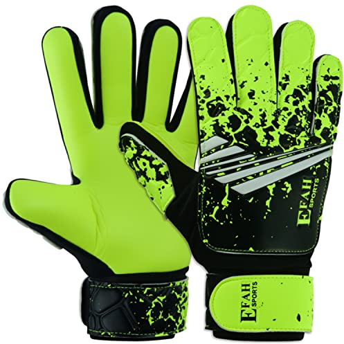 EFAH SPORTS Fußball-Torwarthandschuhe für Jungen, Kinder, Jugendliche, Fußball-Torwarthandschuhe mit super griffigen Handflächen