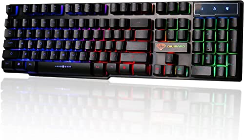 CGZZ Gaming-Tastatur, PIPRE PC-Gaming-Tastatur PS4-Gaming-Tastatur Kabelgebundene USB-Gaming-Tastatur mit LED-Hintergrundbeleuchtung für PC/Laptop / PS4 / Xbox One