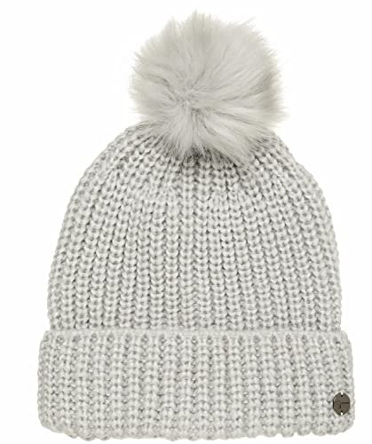 Tamaris Damen ZATOR Bommel-Mütze, Medium Grey Melange, OneSize