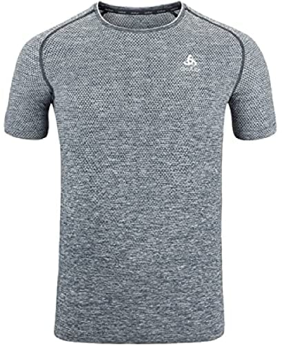 Odlo Herren T-Shirt Crew Neck Shortsleeve Essential Seamless Laufbekleidung Laufshirt Grey Melange - Grau L