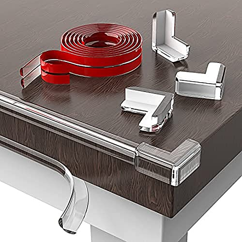 Protections Coin de Table pour Bébé, 2/4/6 Mètres Protection des Bords de Meubles et 4 Protecteurs d’Angles, Transparent Pré-adhésif PVC Protecteur des Bords Bebe