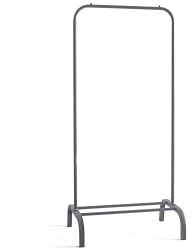 OurHouse 60cm Grey Metal Clothes Rail Midi | Freestanding Clothes Rack Clothing Rail Holds Up To 10KG with Shoe Rack for Storage | Small Clothes Rail | Bedroom Closet Student Portable Storage Solution