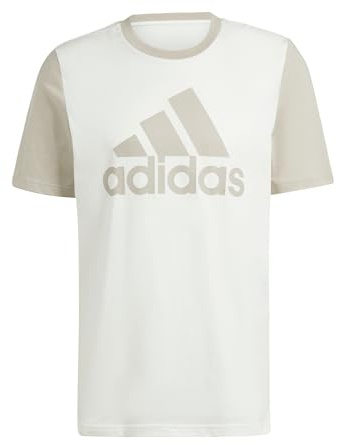 adidas Herren Essentials Single Jersey Big Logo Tee, Off White, S