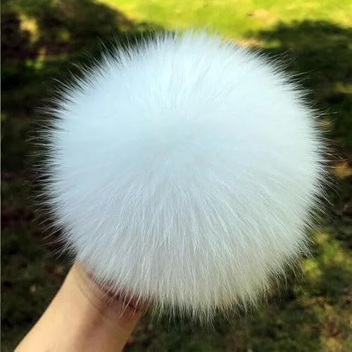 2 Stück natürlicher Fuchsfell-Bommel, Fellbommel für Mützen, Mützen, DIY Fellbommel für Mützen, Taschen, Schal-Zubehör
