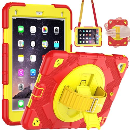 TECHGEAR Funda SUPE compatible con Apple iPad 9.7 de 6.ª y 5.ª generación (2018/2017) y iPad Air 2 9.7 y iPad Pro 9.7 Funda resistente, resistente y divertida para niños y niñas con soporte, funda con