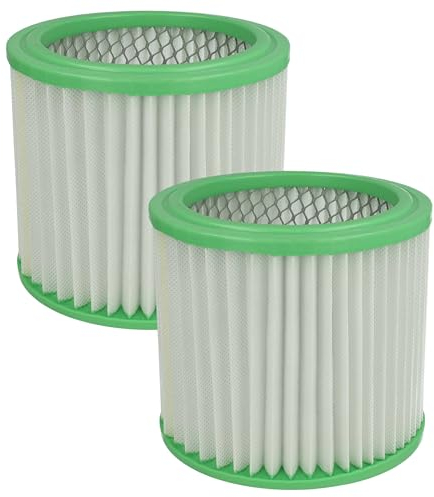 vhbw set da 2x filtro a pieghe piatte compatibile con Navaris aspiracenere (10L 800W) aspirapolvere - Cartuccia filtrante, plastica/carta