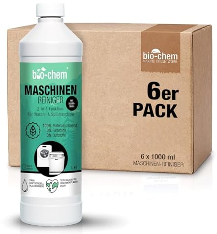 bio-chem - Nettoyant lave-linge & lave-vaisselle 6×1L - Nettoyant intensif liquide pour machines
