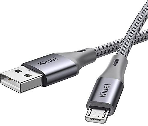 Micro USB Cable 1M, Android Charging Cable, Micro Charging Cable Braided Compatible with PS4 Controller, Samsung Galaxy J7, S7, S6, Kindle Fire, Fire HD Tablet, HTC, LG, Motorola grey